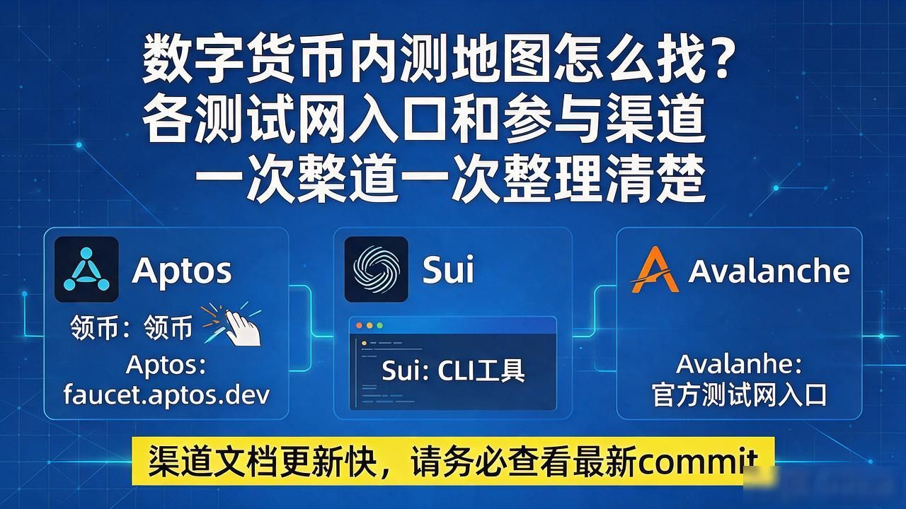 数字货币内测地图怎么找？各测试网入口和参与渠道一次整理清楚