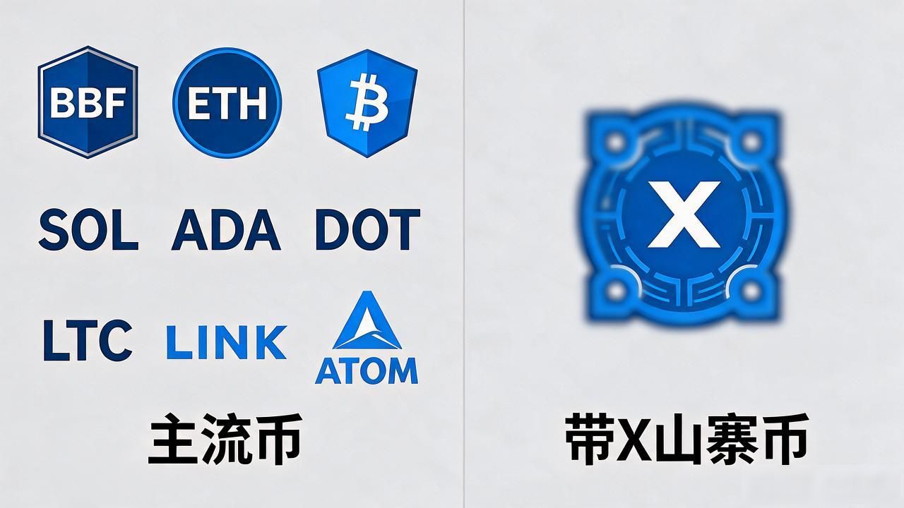 数字货币里哪些名字不带X？这几类主流币你肯定都认识