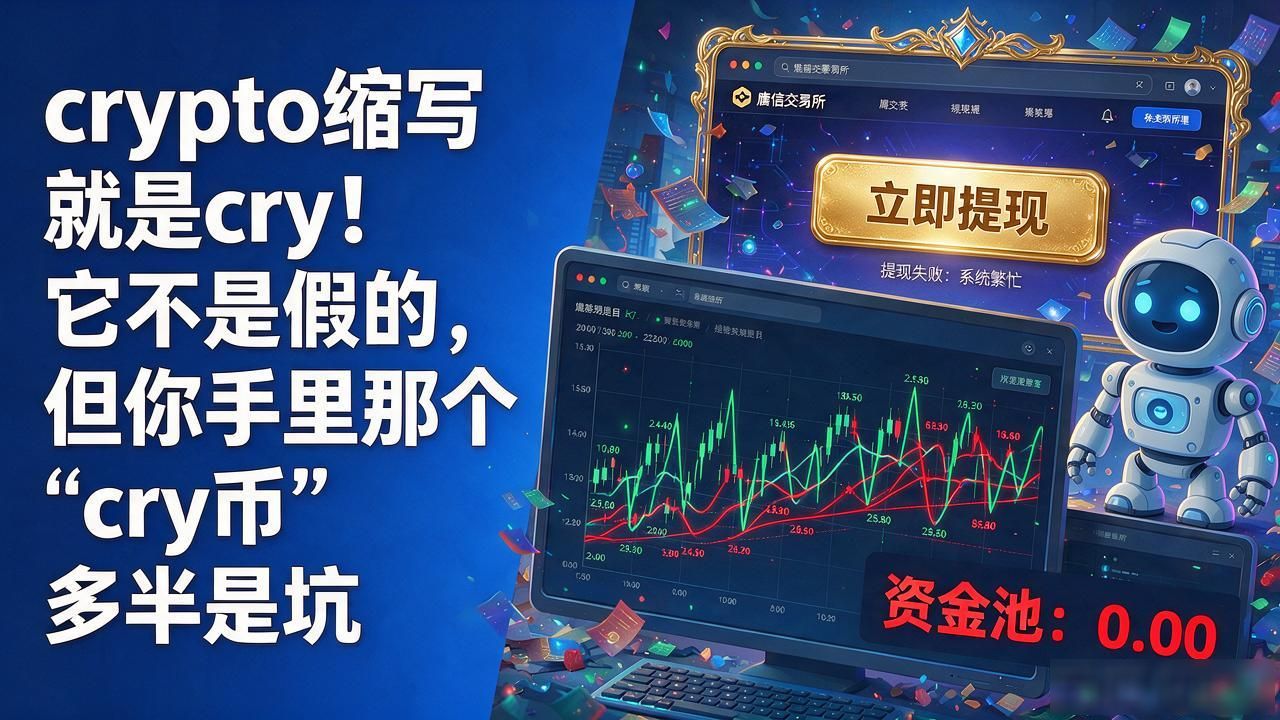crypto缩写就是cry！它不是假的，但你手里那个"cry币"多半是坑