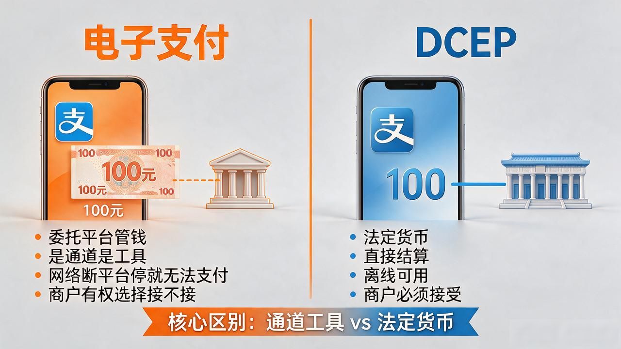 dcep和电子支付的区别，到底差在哪？一次讲清