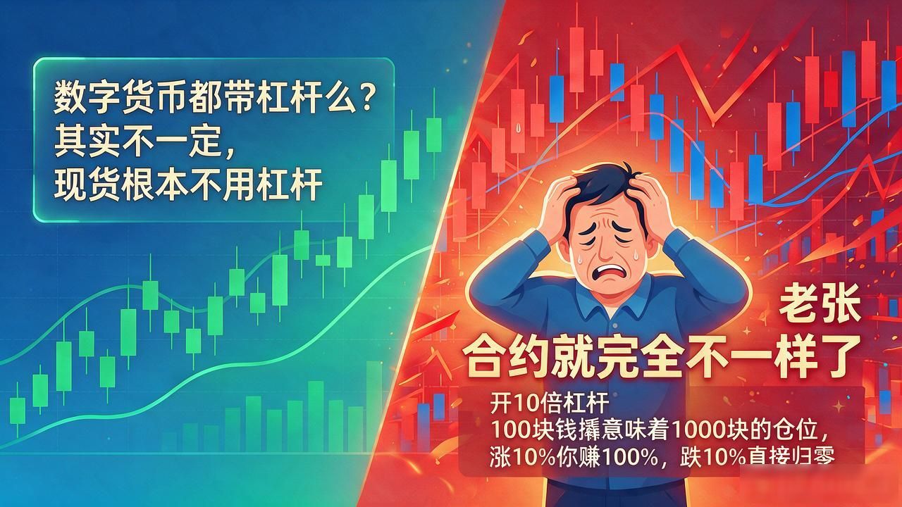 数字货币都带杠杆么？其实不一定，现货根本不用杠杆