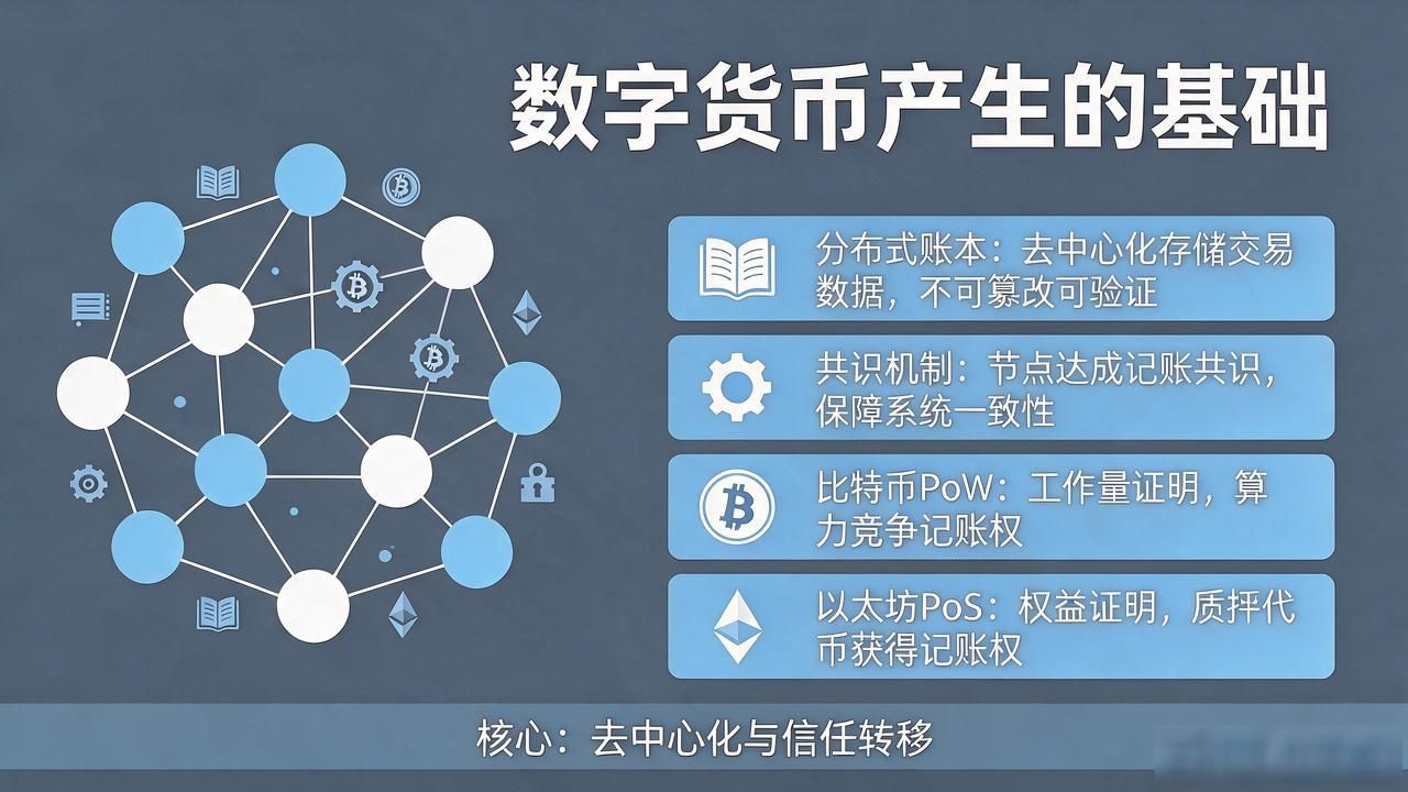 数字货币产生的基础是什么，说白了就这几样东西